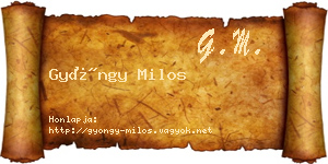 Gyöngy Milos névjegykártya